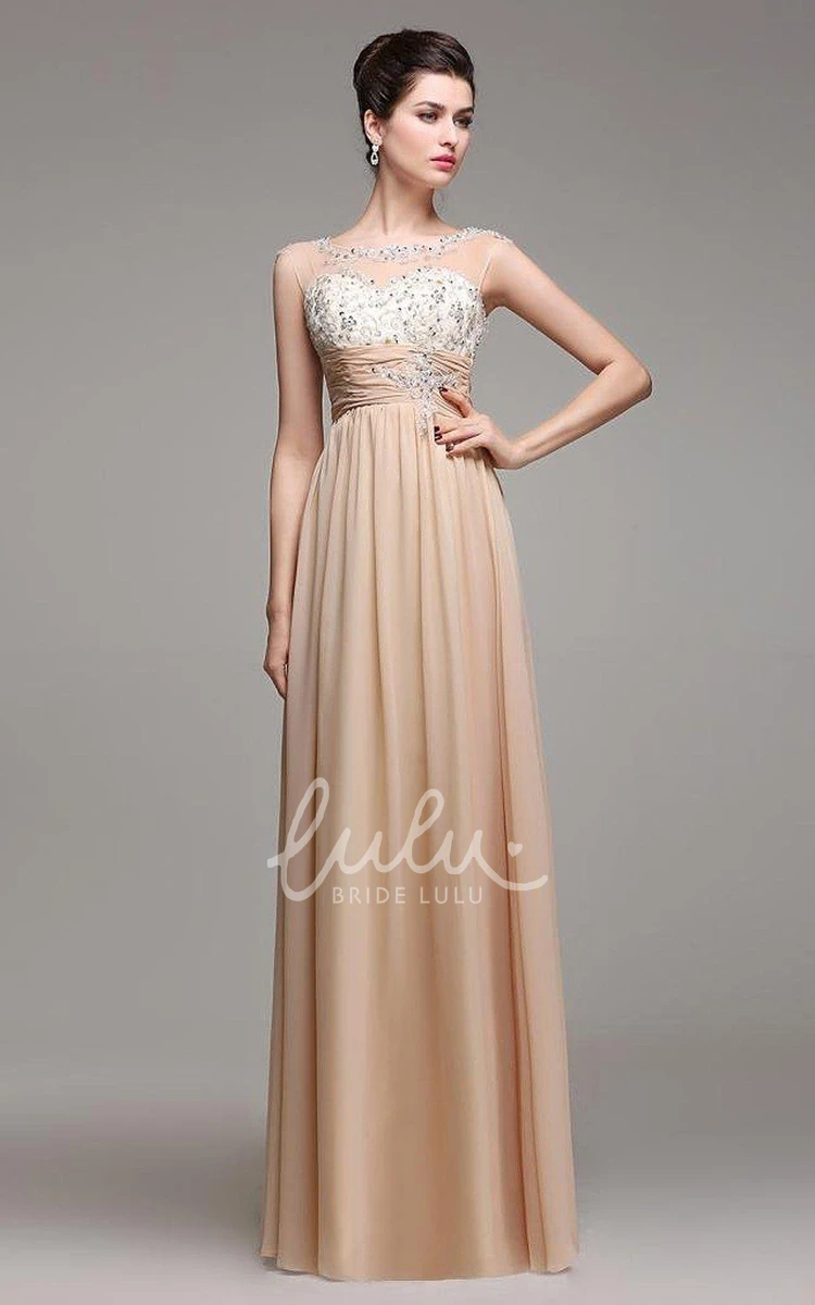 A-line Chiffon Sequin Bridesmaid Dress with Cap Sleeves