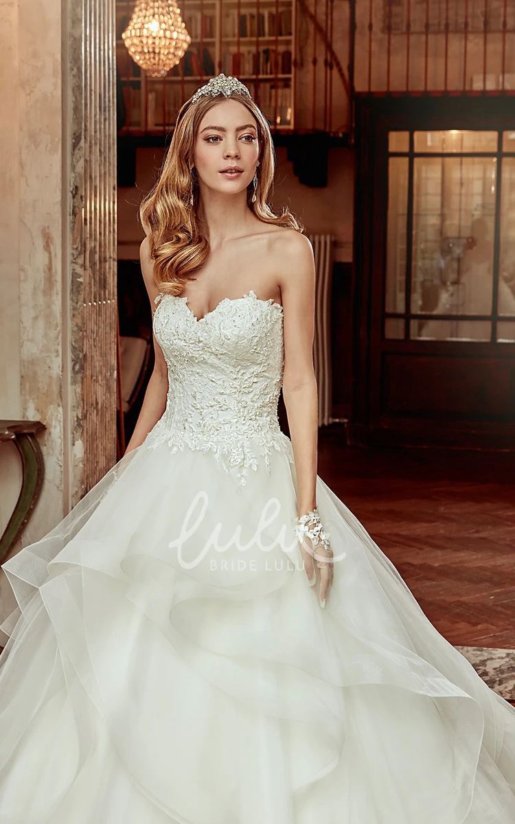 Lace Corset A-Line Wedding Dress with Ruching Skirt Classic Bridal Gown