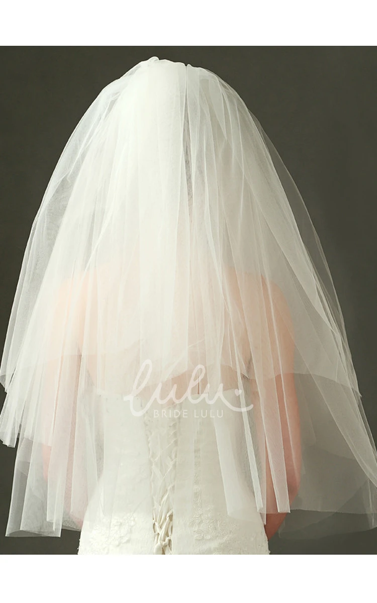 Simple Puffy Tulle Wedding Veil Multi-layer Short Wedding Dress Accessory