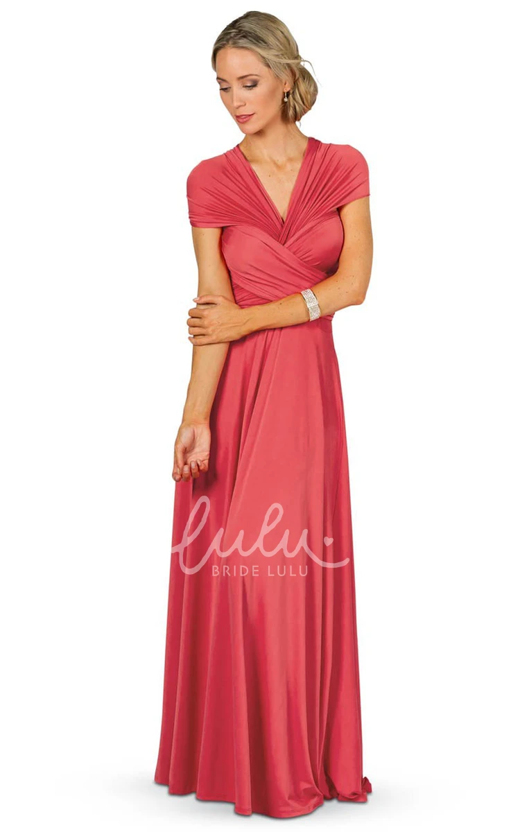 A-Line Chiffon Bridesmaid Dress with Bow Sleeveless Floor-Length Pleated