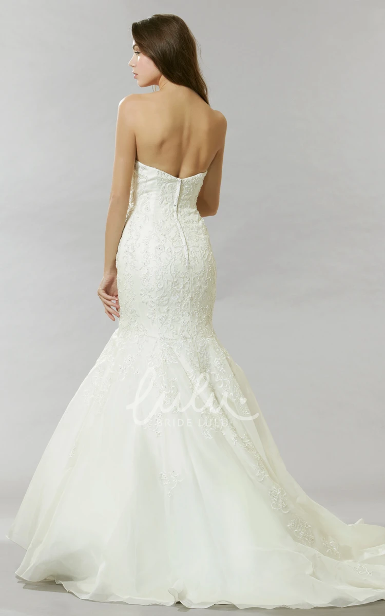 Sweetheart Trumpet Wedding Dress with Backless Style Beaded Bridal Gown