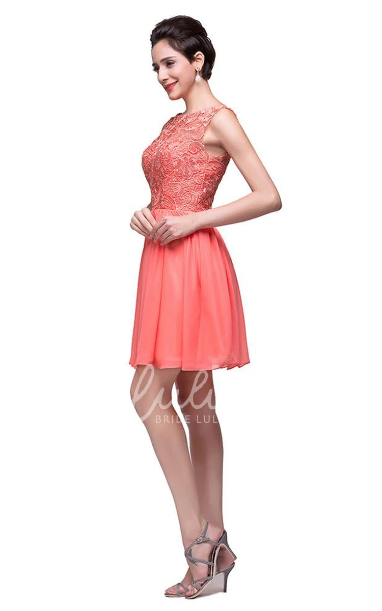 Chiffon Lace Bridesmaid Dress with Sleeveless and Lovely Design