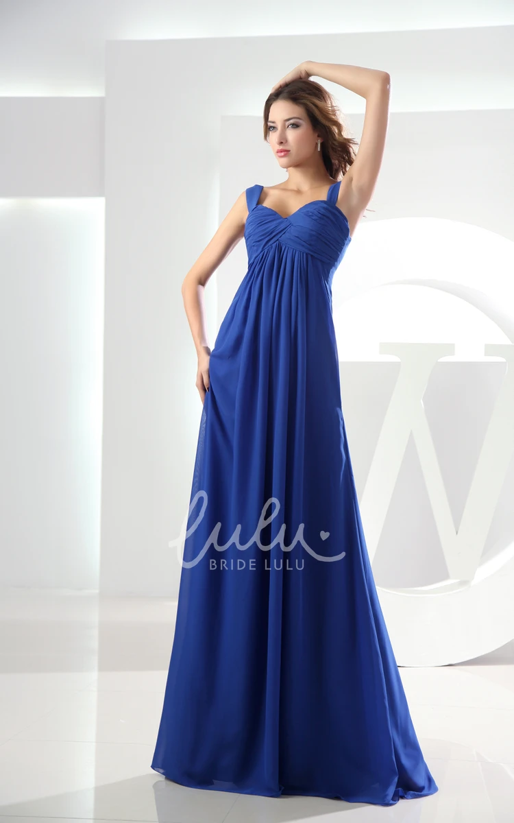 Empire Chiffon Floor-Length Dress with Criss-Cross Ruching Elegant Bridesmaid Dress 2024