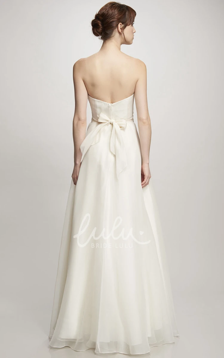 Maxi Organza Wedding Dress with Sweetheart Neckline and Criss Cross Back