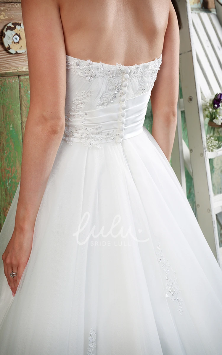 A-Line Sweetheart Tulle Wedding Dress with Beading Stunning Bridal Gown