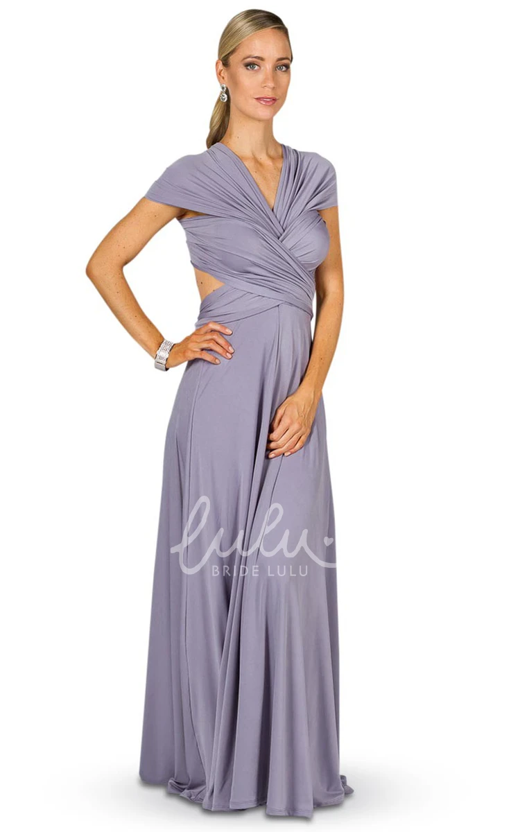 A-Line Floor-Length Haltered Chiffon Bridesmaid Dress Simple and Classy