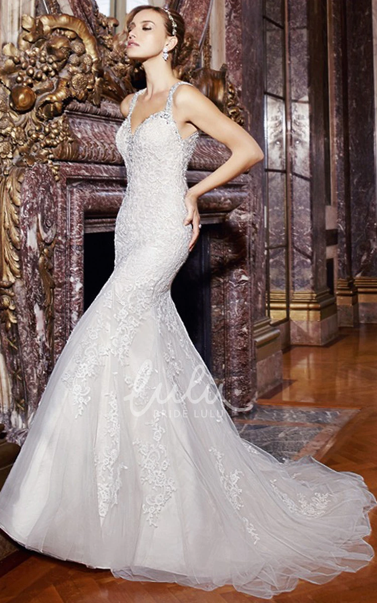 Maxi Mermaid Strapless Lace Wedding Dress with Keyhole Back Modern Bridal Gown