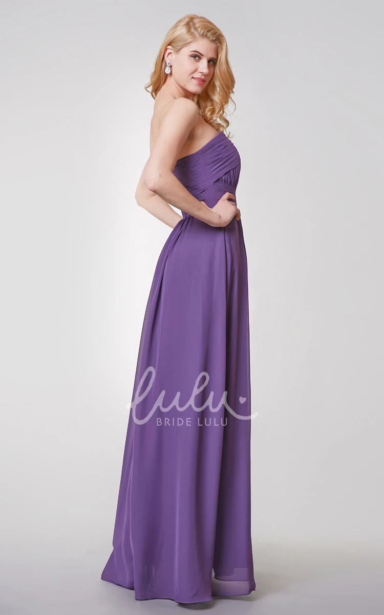 Backless Pleated Chiffon A-line Dress Long and Flowy