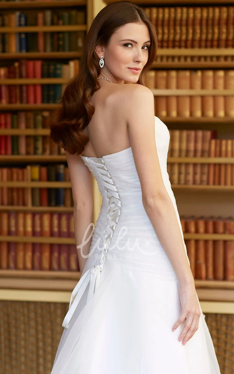 Organza Wedding Dress with Draping A-Line Sweetheart Floor-Length