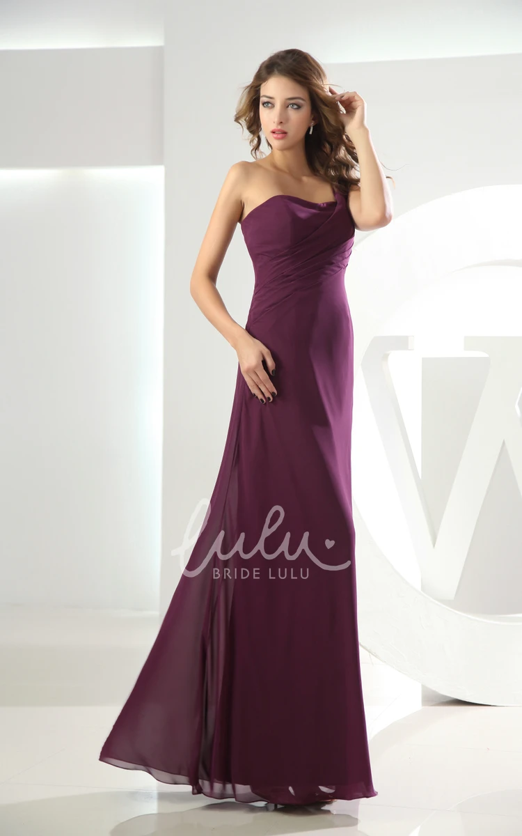 Floor-Length Chiffon Bridesmaid Dress with Single Strap Simple and Modern Bridesmaid Dress