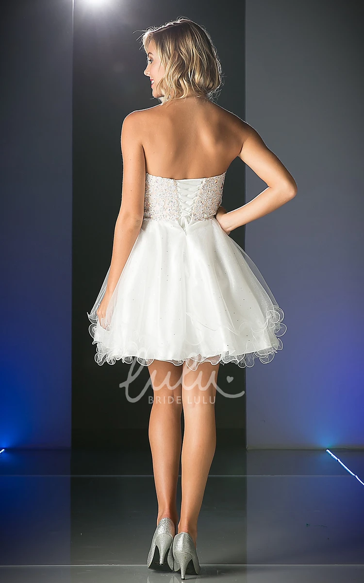 A-Line Backless Short Dress with Beading and Ruffles Bridesmaid Dress