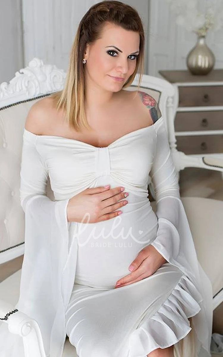 Court Train Empire Maternity Wedding Dress in Sheath Style