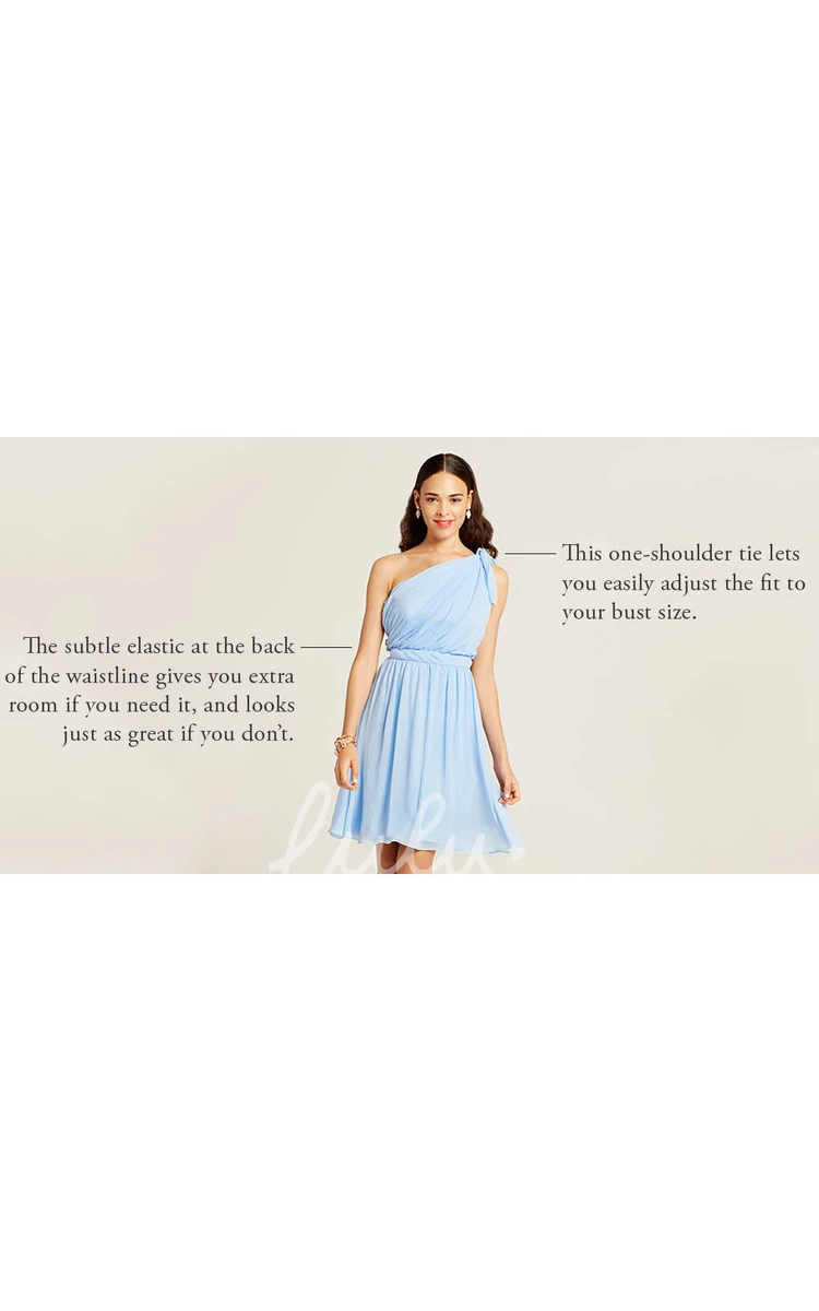 Sleeveless Ruched One-Shoulder Chiffon Bridesmaid Dress Elegant One-Shoulder Ruched Chiffon Bridesmaid Dress