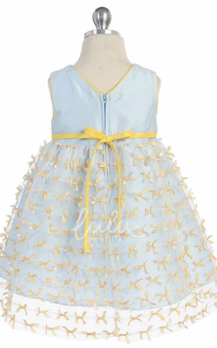 Sleeveless Bow Flower Girl Dress Dress for Girls