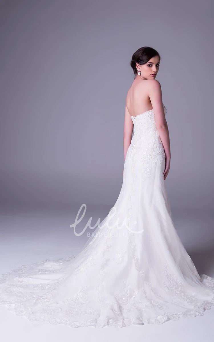 Lace A-Line Wedding Dress with Sweetheart Neckline and V-Back