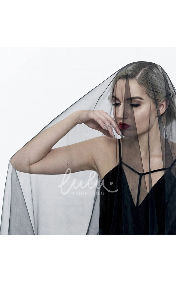 Soft Tulle Black Veil for Korean Style Bride Simple