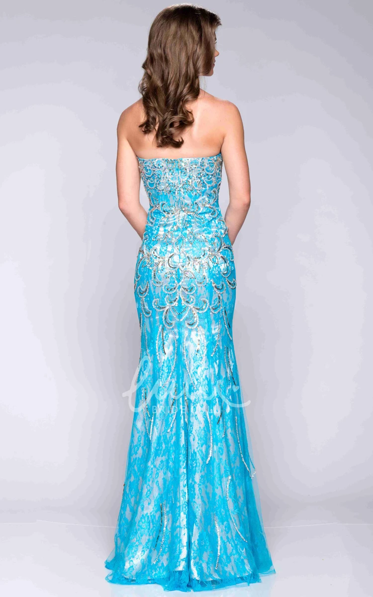 Beaded Sweetheart Sheath Prom Dress with Side Slit Classy Women's Dress