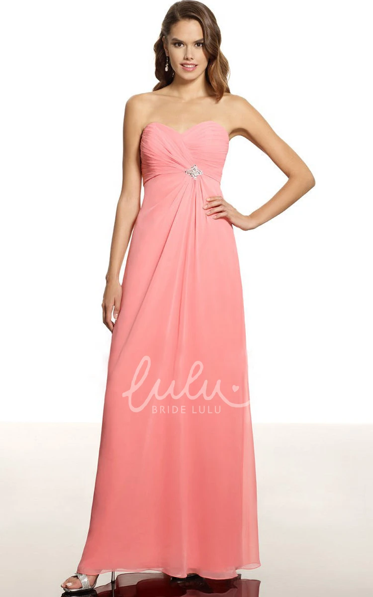 Sweetheart Chiffon Bridesmaid Dress with Ruched Detail Modern Prom Dress