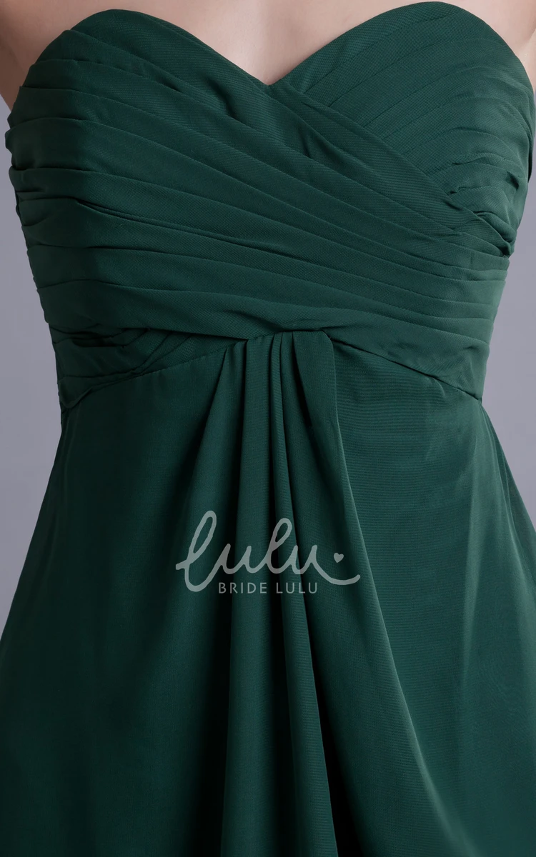 A-Line Knee Length Chiffon Prom Dress with Draping and Ruching Elegant Prom Dress 2024