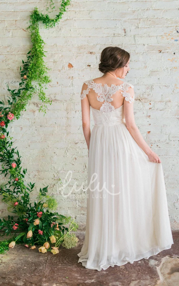 A-Line Chiffon Wedding Dress with Appliques Long & Classy