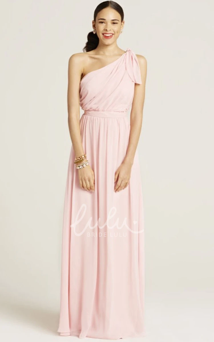 One-Shoulder Sleeveless Ruched Chiffon Bridesmaid Dress Classy Sleeveless Ruched One-Shoulder Bridesmaid Dress