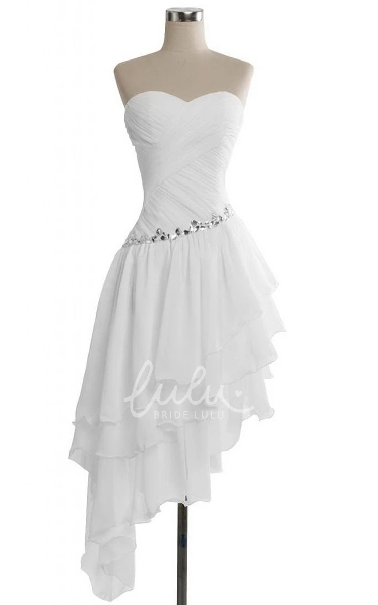 Asymmetrical Layered Chiffon Dress with Sweetheart Neckline for Prom or Formal