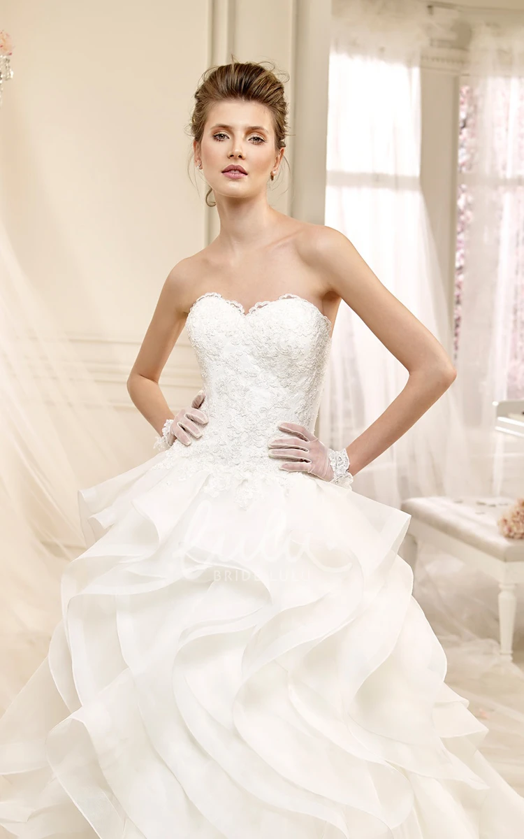 Cascading Ruffles A-Line Wedding Dress with Sweetheart Neckline Unique Wedding Dress