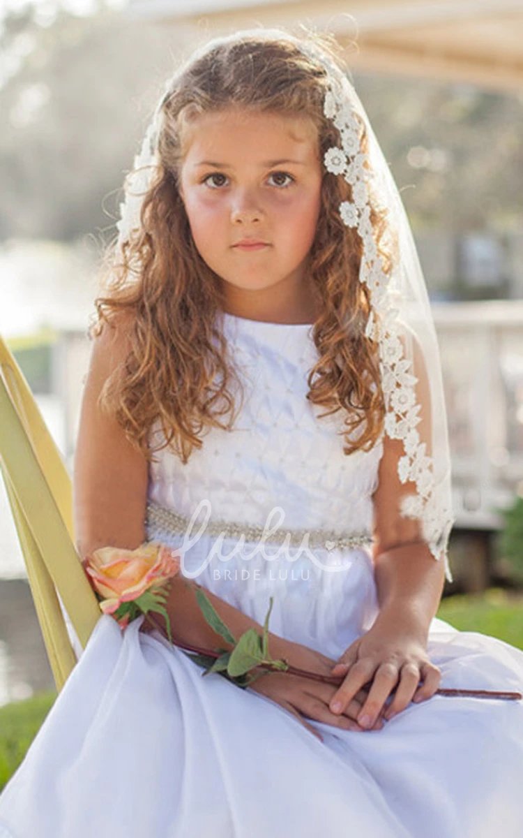 Tulle Flower Girl Veil with Comb Beautiful Wedding Accessory