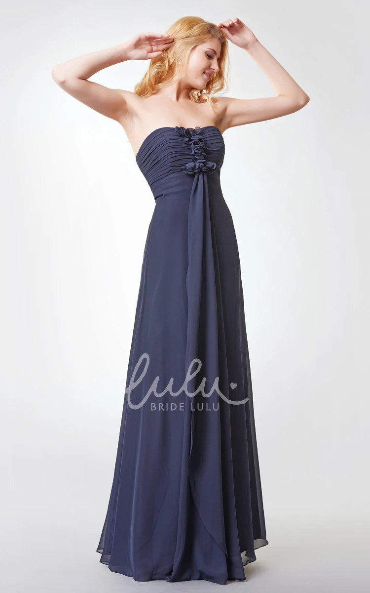 Backless Ruched A-line Chiffon Dress with Draping Elegant & Modern