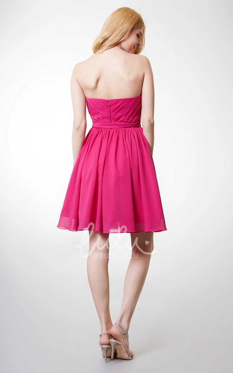 Strapless Sweetheart Neckline Dress with Flyaway Skirt Short and Beautiful