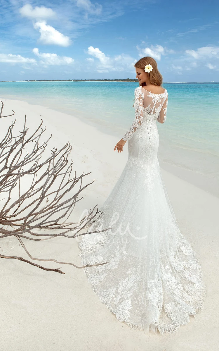 Lace-Up Mermaid Wedding Dress with Beading and Appliques