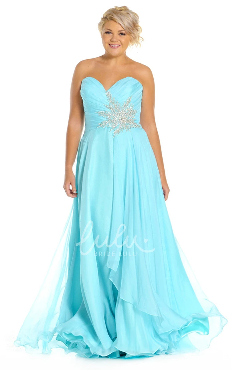 A-Line Sleeveless Sweetheart Appliqued Chiffon Prom Dress Simple Prom Dress