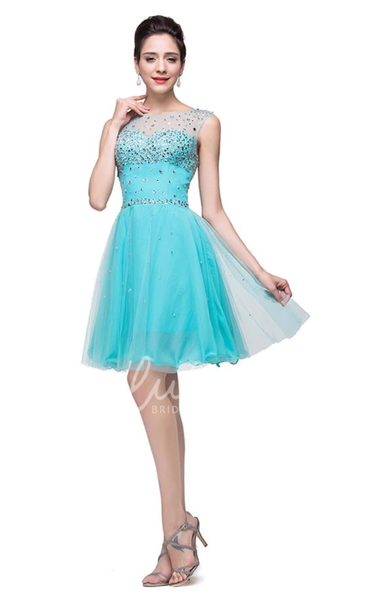 Crystal Embellished Tulle Short Homecoming Dress Classic & Chic