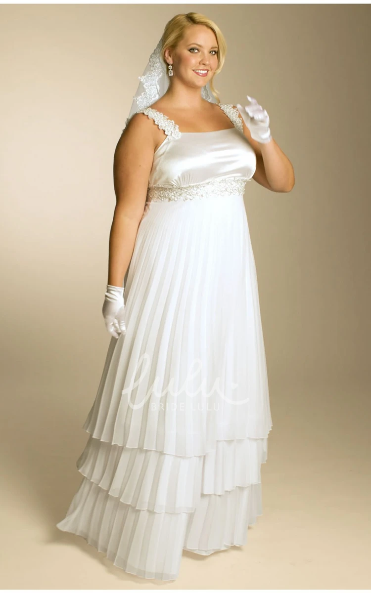 Empire Tiered Dress with Waist Jewelry and Pleats A-Line Style