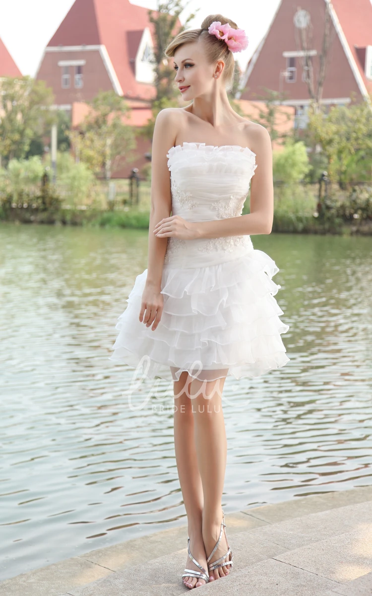 Organza Wedding Gown With Layered Ruffles Romantic & Strapless