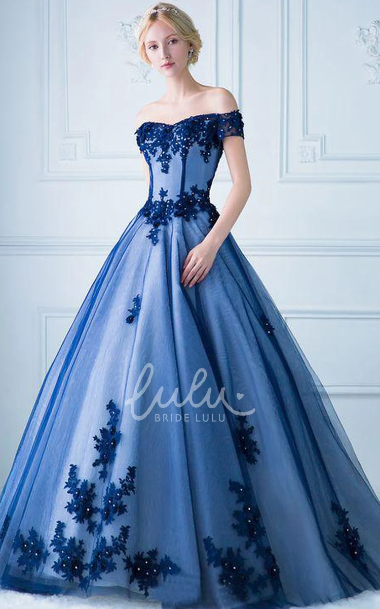 Tulle Sleeveless Ball Gown Evening Dress with Beading and Appliques Modern & Glamorous