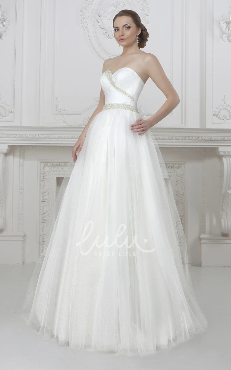 Sweetheart Criss-Cross Sleeveless Tulle A-Line Wedding Dress Romantic Bridal Gown