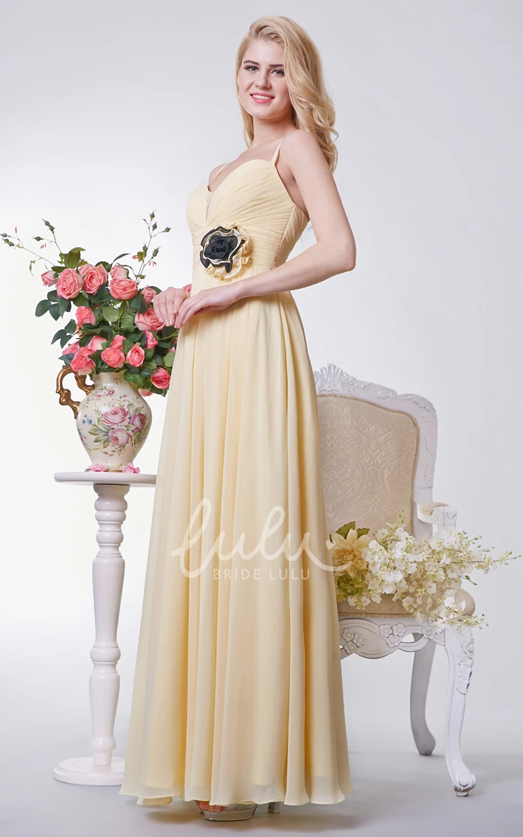 A-line Chiffon Dress with Sweetheart Neckline and Ruching for Bridesmaids