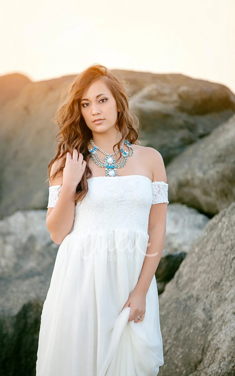 Wedding Lace And Chiffon Babydoll Wedding Gown Bohemian Dress
