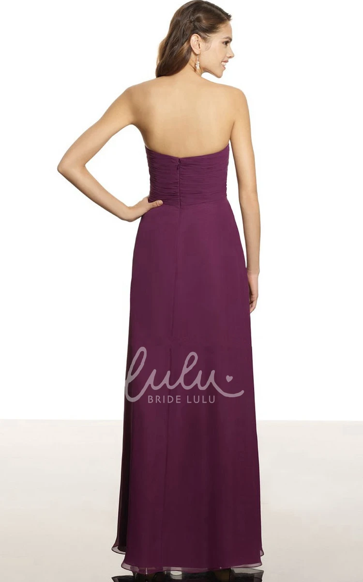 Strapless Chiffon Bridesmaid Dress with Ruched Detail Beautiful Prom Dress