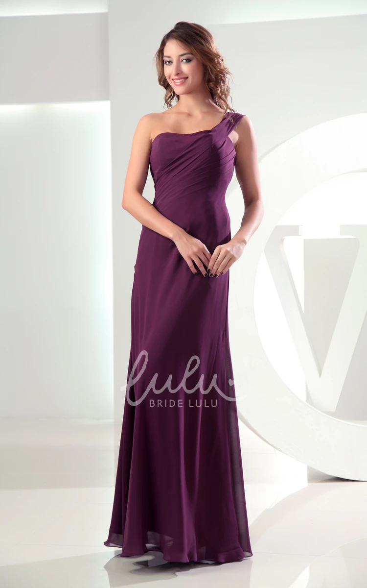 Floor-Length Chiffon Bridesmaid Dress with Single Strap Simple and Modern Bridesmaid Dress