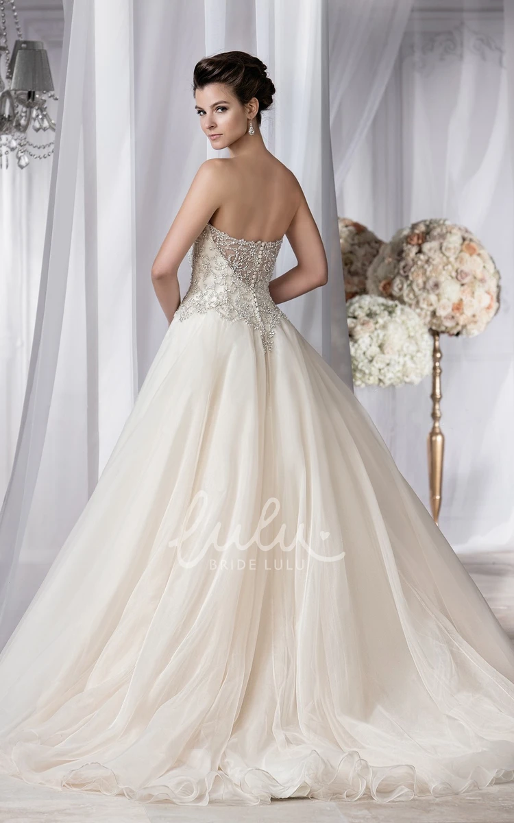 A-Line Sweetheart Gown with Beaded Bodice Noble Wedding Dress