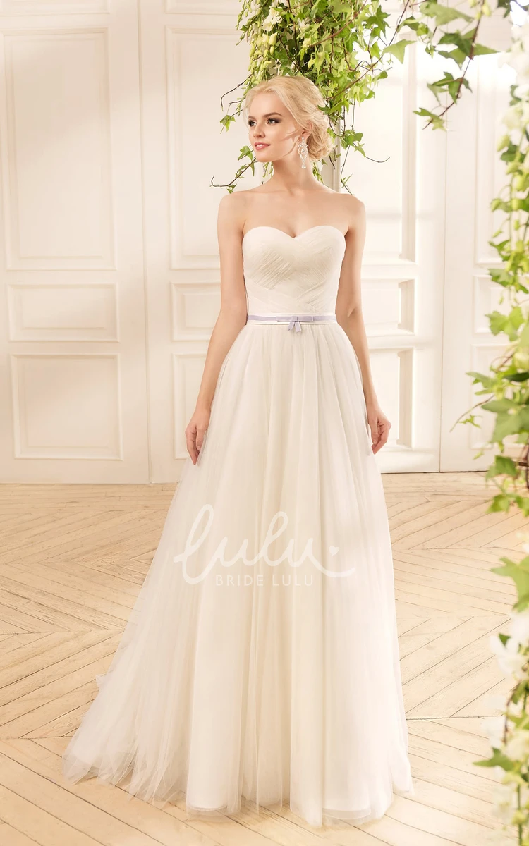 Off-The-Shoulder Tulle Lace Wedding Dress with Criss Cross and Pleats