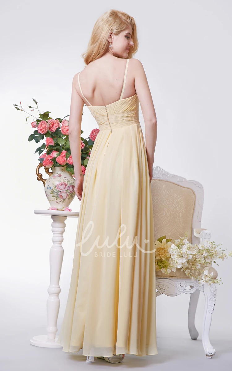 A-line Chiffon Dress with Sweetheart Neckline and Ruching for Bridesmaids