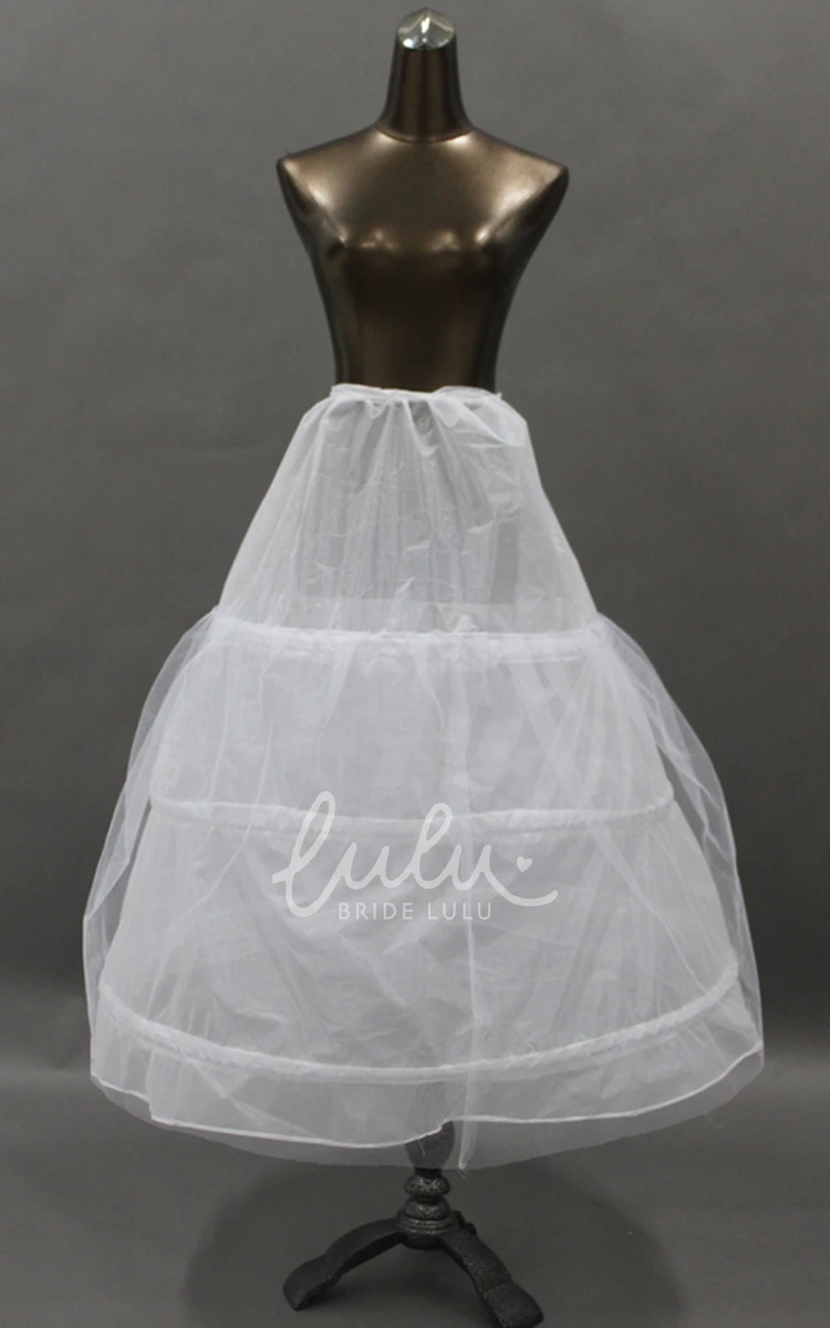 Bridal Wedding Dress Lining Skirt Three Steel Rings and Tulle Layer