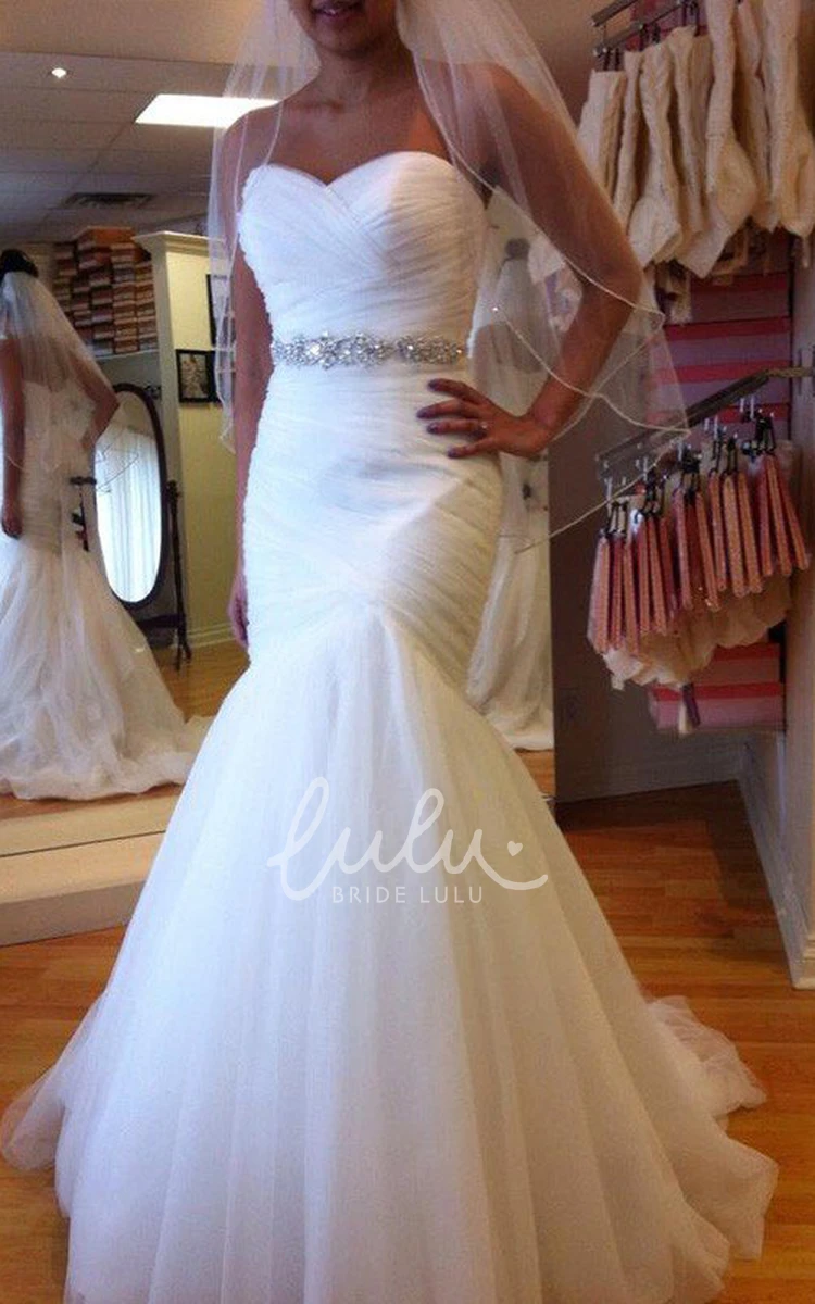 Lace Mermaid Wedding Gown with Sweetheart Neckline and Corset Back