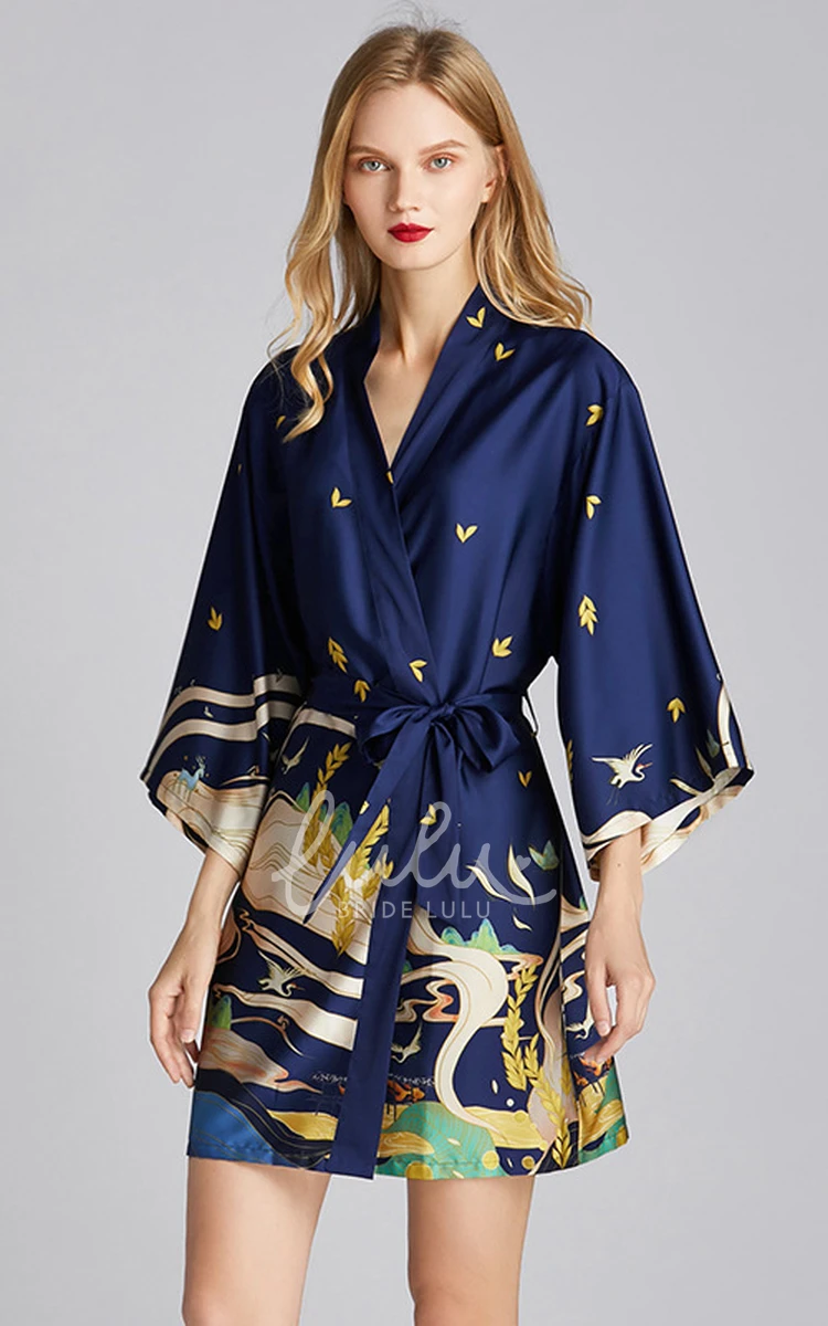 Casual Floral Bride Bridesmaid Short Robe