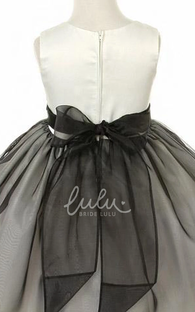 Tiered Tea-Length Organza and Tulle Flower Girl Dress Modern and Elegant Dress for Weddings