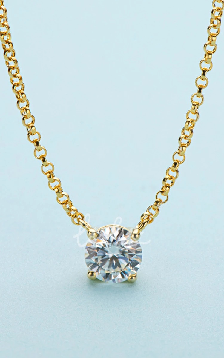 Classic Round Brilliant Cut Moissanite Necklace