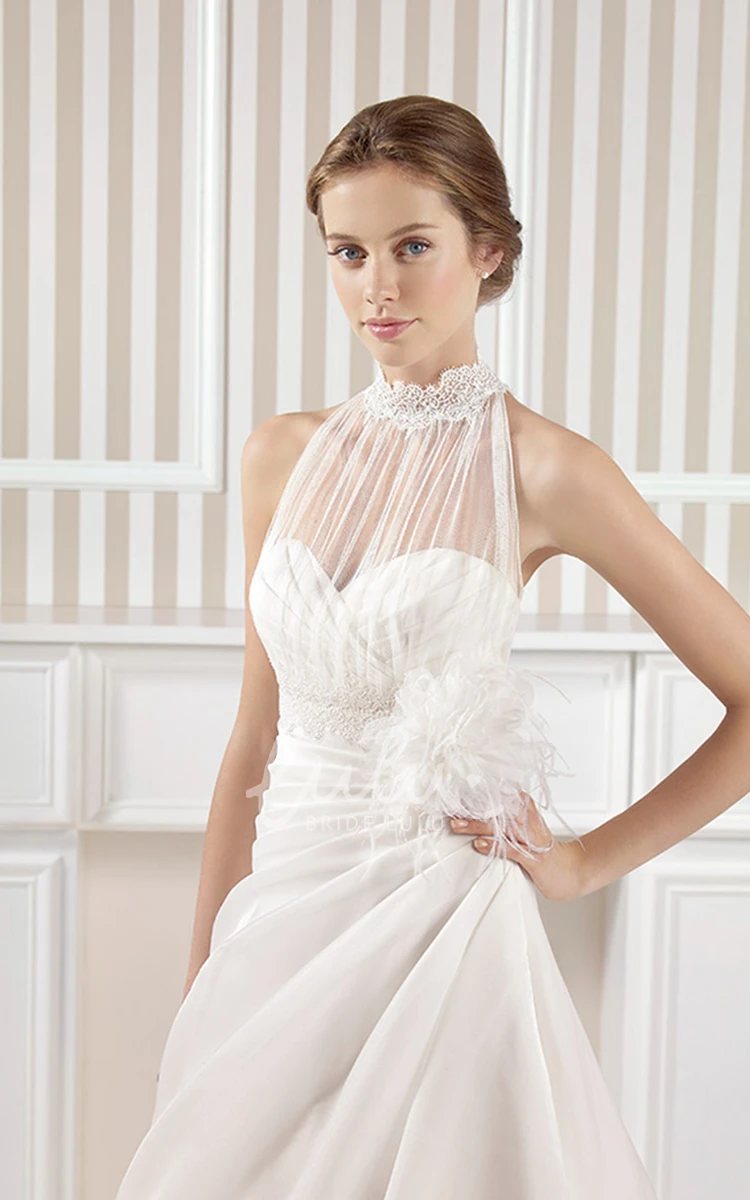 Satin A-Line Wedding Dress with Sweetheart Neckline & Criss Cross Detail
